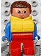 Lot ID: 274254948  Minifig No: 4555pb055  Name: Duplo Figure, Male, Red Legs, Blue Top, Life Jacket, Brown Hair