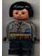 Minifig No: 4555pb072 Name: Duplo Figure, Female, Black Legs, Dark Gray Top with Blue Patches, Black Hair, Wart on Nose, Tooth Minifig No: 4555pb072 Name: Duplo Figure, Female, Black Legs, Dark Gray Top with Blue Patches, Black Hair, Wart on Nose, Tooth