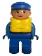Lot ID: 405809900  Minifig No: 4555pb161  Name: Duplo Figure, Male, Blue Legs, Blue Top, Life Jacket, Blue Cap