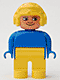 Minifig No: 4555pb169 Name: Duplo Figure, Male, Yellow Legs, Blue Top, Aviator Helmet Yellow Minifig No: 4555pb169 Name: Duplo Figure, Male, Yellow Legs, Blue Top, Aviator Helmet Yellow