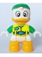 Minifig No: 47205pb102  Name: Duplo Figure Lego Ville, Louie Duck, Neon Yellow Life Jacket, Bright Green Arms and Cap (6438663)