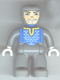 Minifig No: 47394pb006  Name: Duplo Figure Lego Ville, Male Castle, Dark Bluish Gray Legs, Blue Chest, Dark Bluish Gray Arms, White Hands