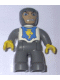 Lot ID: 260993193  Minifig No: 47394pb008  Name: Duplo Figure Lego Ville, Male Castle, Dark Bluish Gray Legs, White Chest, Dark Bluish Gray Arms, Yellow Hands