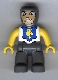 Minifig No: 47394pb017  Name: Duplo Figure Lego Ville, Male Castle, Dark Bluish Gray Legs, White Chest, Yellow Arms, Yellow Hands
