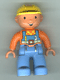 Minifig No: 47394pb029  Name: Duplo Figure Lego Ville, Male, Medium Blue Legs, Orange Top with Overalls, Yellow Construction Helmet (Bob the Builder)