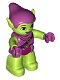 Lot ID: 399333060  Minifig No: 47394pb193  Name: Duplo Figure Lego Ville, Green Goblin, Magenta Outfit