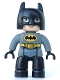 Minifig No: 47394pb213  Name: Duplo Figure Lego Ville, Batman, Black Cowl, Dark Bluish Gray Suit, Black Legs