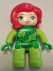 Minifig No: 47394pb224  Name: Duplo Figure Lego Ville, Poison Ivy, Lime Arms, Bright Green Hands