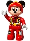 Lot ID: 339997664  Minifig No: 47394pb232  Name: Duplo Figure Lego Ville, Mickey Mouse, Red Race Driver Jumpsuit, Helmet (6186851 / 6206125)