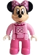 Lot ID: 166042118  Minifig No: 47394pb259  Name: Duplo Figure Lego Ville, Minnie Mouse, Bright Pink Jacket, Dark Pink Legs (6226666 / 6269853)