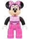 Minifig No: 47394pb319  Name: Duplo Figure Lego Ville, Minnie Mouse, Bright Pink Top with Polka Dots and Black Sleeves, Dark Pink Legs (6345337)
