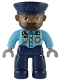Minifig No: 47394pb333  Name: Duplo Figure Lego Ville, Male Police, Dark Blue Legs, Medium Azure Top with Silver Badge and Radio, Dark Blue Hat (6374803)