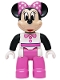 Minifig No: 47394pb383  Name: Duplo Figure Lego Ville, Minnie Mouse, White Top with Black Sleeves, Dark Pink Legs (6600689)