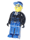 Minifig No: 4j008 Name: Police - Blue Legs, Black Jacket, Blue Cap, Sunglasses Minifig No: 4j008 Name: Police - Blue Legs, Black Jacket, Blue Cap, Sunglasses