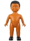 Minifig No: 61295pb01  Name: Duplo Figure Doll, Large, without Clothes, Black Male Hair, Dark Orange Body