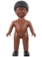 Minifig No: 61295pb03  Name: Duplo Figure Doll, Large, without Clothes, Black Coiled Hair, Reddish Brown Body