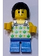 Minifig No: LLP024  Name: Child - Girl, White Halter Top with Green Apples and Lime Spots, Dark Azure Short Legs, Black Bob Cut Hair, Freckles