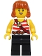 Minifig No: LLP035  Name: LEGOLAND Pirate Splash Battle Attendant - Female, White Pirate Tank Top, Black Legs, Dark Orange Hair