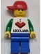 Minifig No: LLP037  Name: LEGOLAND Park Male, I Brick LEGOLAND Top, Red Cap with Hole