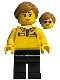 Minifig No: adp055  Name: LEGO Store Employee, Female, Ponytail, Black Legs