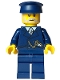 Minifig No: adp109  Name: Tourist - Male, Dark Blue Suit and Hat, Light Bluish Gray Beard