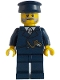 Minifig No: adp134  Name: Train Conductor - Male, Dark Blue Suit and Hat, Dark Bluish Gray and Light Bluish Gray Beard