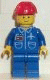 Minifig No: air008 Name: Airport - Blue, Blue Legs, Red Construction Helmet Minifig No: air008 Name: Airport - Blue, Blue Legs, Red Construction Helmet