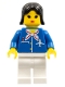 Minifig No: air010a  Name: Airport - Blue with Scarf, Black Female Hair (Vintage)