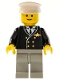 Minifig No: air014  Name: Airport - Pilot, Light Gray Legs, White Hat