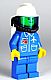 Minifig No: air025  Name: Airport - Blue, Blue Legs, White Fire Helmet, Breathing Hose, White Airtanks, Nose Freckles