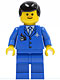 Minifig No: air028  Name: Airport - Blue 3 Button Jacket & Tie, Black Male Hair, Freckles