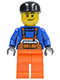 Minifig No: air033  Name: Overalls with Safety Stripe Orange, Orange Legs, Black Cap, Smirk and Stubble Beard