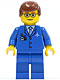 Minifig No: air035  Name: Airport - Blue 3 Button Jacket & Tie, Reddish Brown Male Hair, Glasses with Thin Eyebrow