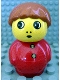 Minifig No: baby002  Name: Primo Figure Boy with Red Base, Red Top with Two Buttons, Dark Orange Hair (4107978)