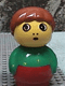 Minifig No: baby005  Name: Primo Figure Boy with Red Base, Green Top, Dark Orange Hair