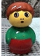 Minifig No: baby005  Name: Primo Figure Boy with Red Base, Green Top, Dark Orange Hair (4107977)