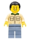Minifig No: bdp031  Name: Male, Tan Shirt, Sand Blue Legs, Black Ponytail Hair