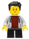 Minifig No: bdp045  Name: Boy, Light Bluish Gray Hoodie, Black Legs, Black Hair