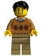 Minifig No: bdp054  Name: Father, Medium Nougat Argyle Sweater, Dark Tan Legs