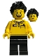 Minifig No: bdp057  Name: LEGO Store Employee, Black Legs and Spiked Hair