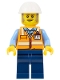 Minifig No: bdp063 Name: Construction Foreman - Male, Orange Safety Vest with Reflective Stripes, Dark Blue Legs, White Construction Helmet Minifig No: bdp063 Name: Construction Foreman - Male, Orange Safety Vest with Reflective Stripes, Dark Blue Legs, White Construction Helmet