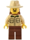 Minifig No: bdp084 Name: Traveler - Male, Tan Shirt, Reddish Brown Legs, Reddish Brown Backpack, Tan Fedora Hat Minifig No: bdp084 Name: Traveler - Male, Tan Shirt, Reddish Brown Legs, Reddish Brown Backpack, Tan Fedora Hat