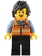 Minifig No: bdp086 Name: Train Driver - Female, Orange Safety Vest with Reflective Stripes, Black Legs, Black Hair Minifig No: bdp086 Name: Train Driver - Female, Orange Safety Vest with Reflective Stripes, Black Legs, Black Hair