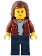 Minifig No: bdp088 Name: Traveler - Female, Dark Red Jacket with Bright Light Blue Shirt, Dark Blue Legs, Reddish Brown Hair Minifig No: bdp088 Name: Traveler - Female, Dark Red Jacket with Bright Light Blue Shirt, Dark Blue Legs, Reddish Brown Hair