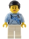 Minifig No: bdp092 Name: Traveler - Female, Bright Light Blue Hoodie, White Legs, Black Hair Minifig No: bdp092 Name: Traveler - Female, Bright Light Blue Hoodie, White Legs, Black Hair