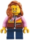 Minifig No: bdp155  Name: Harbormaster's Office Child - Reddish Brown Jacket, Dark Blue Short Legs, Dark Orange Hair