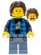 Minifig No: bdp162 Name: The Art of Chocolate Customer - Male, Dark Azure Flannel Shirt, Dark Blue Banana T-Shirt, Sand Blue Legs, Dark Brown Short Wavy Hair Minifig No: bdp162 Name: The Art of Chocolate Customer - Male, Dark Azure Flannel Shirt, Dark Blue Banana T-Shirt, Sand Blue Legs, Dark Brown Short Wavy Hair