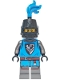 Minifig No: bdp176  Name: Forest Stronghold Black Falcon Soldier - Male, Pearl Dark Gray Detailed Legs, Black Helmet with Eye Slit, Blue Plume