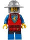 Minifig No: bdp178  Name: Medieval Seaside Market Lion Knight Archer - Male, Flat Silver Broad Brim Helmet