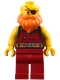Minifig No: bdp180  Name: Medieval Seaside Market Blacksmith - Male, Dark Red Overalls with Tools, Orange Beard